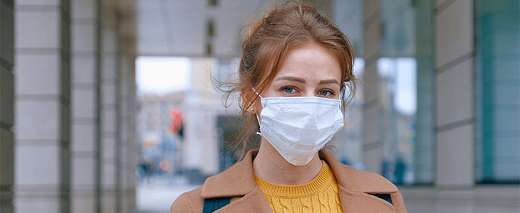 Girl wearing face mask