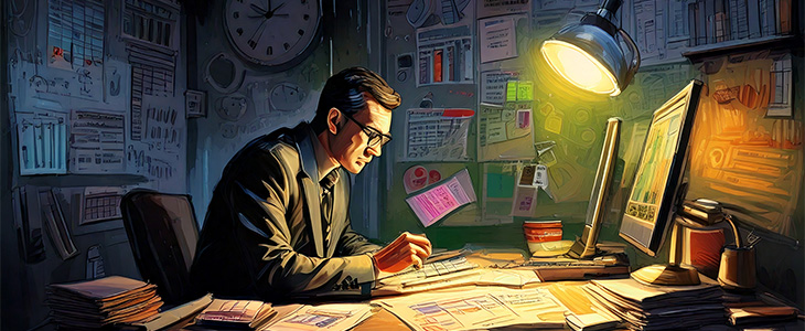 Accountant working