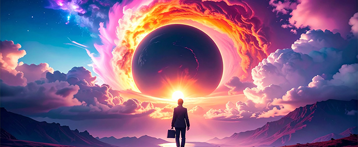 accountant looking into a black hole