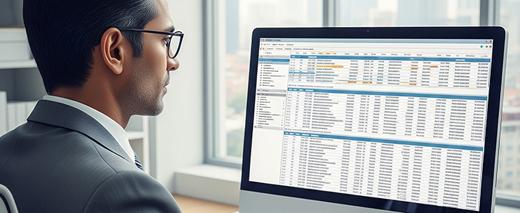 tax accountant on computer